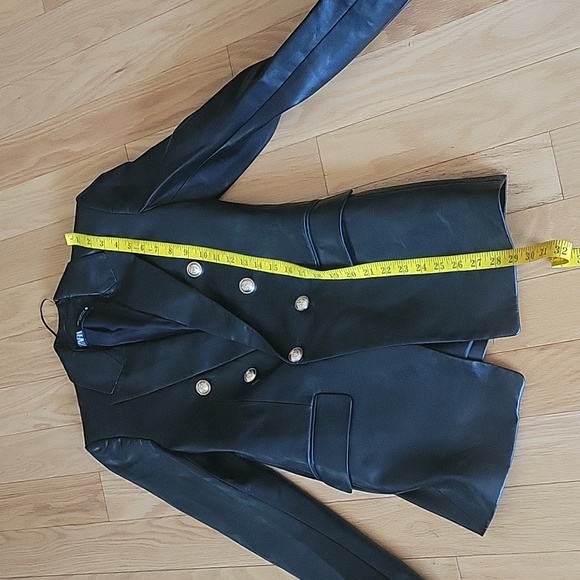 Zara Faux Leather Double Breasted Blazer - Picture 15 of 16